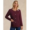 imageGRACE KARIN Sweater Blazers for Women 2025 Casual Button up Cardigan Sweater Open Front Knit Blazer Jacket with PocketsWine Red