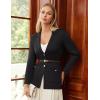 imageGRACE KARIN Sweater Blazers for Women Business Casual Long Sleeve Open Front Lapel Suit Jackets Work Blazer with PocketsBlack