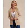 imageGRACE KARIN Sweater Blazers for Women Business Casual Long Sleeve Open Front Lapel Suit Jackets Work Blazer with PocketsKhaki