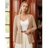 imageGRACE KARIN Sweater Blazers for Women Business Casual Long Sleeve Open Front Lapel Suit Jackets Work Blazer with PocketsKhaki
