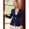 imageGRACE KARIN Sweater Blazers for Women Business Casual Long Sleeve Open Front Lapel Suit Jackets Work Blazer with PocketsNavy Blue