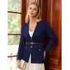 imageGRACE KARIN Sweater Blazers for Women Business Casual Long Sleeve Open Front Lapel Suit Jackets Work Blazer with PocketsNavy Blue