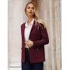 imageGRACE KARIN Sweater Blazers for Women Business Casual Long Sleeve Open Front Lapel Suit Jackets Work Blazer with PocketsRed