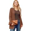 imageGRACE KARIN Womens 2025 Long Sleeve Knit Cardigan Coat Open Front Notch Collar Sweater Blazer Coatigan JacketsCoffee