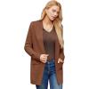 imageGRACE KARIN Womens 2025 Long Sleeve Knit Cardigan Coat Open Front Notch Collar Sweater Blazer Coatigan JacketsCoffee