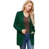 imageGRACE KARIN Womens 2025 Long Sleeve Knit Cardigan Coat Open Front Notch Collar Sweater Blazer Coatigan JacketsDeep Green