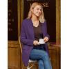 imageGRACE KARIN Womens 2025 Long Sleeve Knit Cardigan Coat Open Front Notch Collar Sweater Blazer Coatigan JacketsDeep Purple