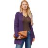 imageGRACE KARIN Womens 2025 Long Sleeve Knit Cardigan Coat Open Front Notch Collar Sweater Blazer Coatigan JacketsDeep Purple