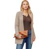 imageGRACE KARIN Womens 2025 Long Sleeve Knit Cardigan Coat Open Front Notch Collar Sweater Blazer Coatigan JacketsKhaki