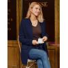 imageGRACE KARIN Womens 2025 Long Sleeve Knit Cardigan Coat Open Front Notch Collar Sweater Blazer Coatigan JacketsNavy Blue