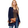 imageGRACE KARIN Womens 2025 Long Sleeve Knit Cardigan Coat Open Front Notch Collar Sweater Blazer Coatigan JacketsNavy Blue