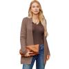 imageGRACE KARIN Womens 2025 Long Sleeve Knit Cardigan Coat Open Front Notch Collar Sweater Blazer Coatigan JacketsNutmeg