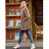 imageGRACE KARIN Womens 2025 Long Sleeve Knit Cardigan Coat Open Front Notch Collar Sweater Blazer Coatigan JacketsNutmeg