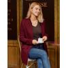 imageGRACE KARIN Womens 2025 Long Sleeve Knit Cardigan Coat Open Front Notch Collar Sweater Blazer Coatigan JacketsWine Red