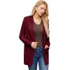 imageGRACE KARIN Womens 2025 Long Sleeve Knit Cardigan Coat Open Front Notch Collar Sweater Blazer Coatigan JacketsWine Red