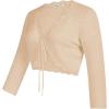imageGRACE KARIN Womens 34 Sleeve Bolero Shrug Lightweight Open Front Cropped Cardigan Knit Shrugs for DressesApricot