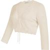 imageGRACE KARIN Womens 34 Sleeve Bolero Shrug Lightweight Open Front Cropped Cardigan Knit Shrugs for DressesIvory