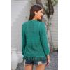 imageGRACE KARIN Womens 34 Sleeve VNeck Boho Hollowed Out Crochet Knit Shrug Lightweight Cardigan Sweater with TasselsBlue Green