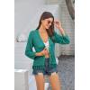 imageGRACE KARIN Womens 34 Sleeve VNeck Boho Hollowed Out Crochet Knit Shrug Lightweight Cardigan Sweater with TasselsBlue Green