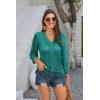 imageGRACE KARIN Womens 34 Sleeve VNeck Boho Hollowed Out Crochet Knit Shrug Lightweight Cardigan Sweater with TasselsBlue Green