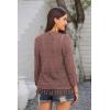 imageGRACE KARIN Womens 34 Sleeve VNeck Boho Hollowed Out Crochet Knit Shrug Lightweight Cardigan Sweater with TasselsFire Brick