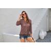 imageGRACE KARIN Womens 34 Sleeve VNeck Boho Hollowed Out Crochet Knit Shrug Lightweight Cardigan Sweater with TasselsFire Brick
