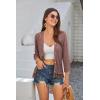 imageGRACE KARIN Womens 34 Sleeve VNeck Boho Hollowed Out Crochet Knit Shrug Lightweight Cardigan Sweater with TasselsFire Brick