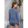 imageGRACE KARIN Womens 34 Sleeve VNeck Boho Hollowed Out Crochet Knit Shrug Lightweight Cardigan Sweater with TasselsGray Blue