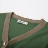 imageGRACE KARIN Womens Cardigan Contrast Color Block Sweaters Lightweight Long Sleeve Cropped Cardigan VNeck Striped ShrugsArmy Green