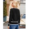 imageGRACE KARIN Womens Cardigan Contrast Color Block Sweaters Lightweight Long Sleeve Cropped Cardigan VNeck Striped ShrugsBlack White