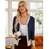 imageGRACE KARIN Womens Cardigan Contrast Color Block Sweaters Lightweight Long Sleeve Cropped Cardigan VNeck Striped ShrugsContrast Dark Blue