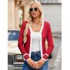 imageGRACE KARIN Womens Cardigan Contrast Color Block Sweaters Lightweight Long Sleeve Cropped Cardigan VNeck Striped ShrugsRed White