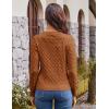 imageGRACE KARIN Womens Long Sleeve Button Up Cable Knit Cardigan Lightweight 2025 Crewneck Button Down Sweaters for WomenCaramel