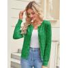 imageGRACE KARIN Womens Long Sleeve Button Up Cable Knit Cardigan Lightweight 2025 Crewneck Button Down Sweaters for WomenGreen
