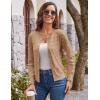 imageGRACE KARIN Womens Long Sleeve Button Up Cable Knit Cardigan Lightweight 2025 Crewneck Button Down Sweaters for WomenLight Khaki