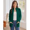 imageGRACE KARIN Womens Long Sleeve Zip Up Knit Cardigan with Pockets Stand Collar Full Zip Sweater Coat LightweightDark Green