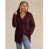 imageGRACE KARIN Womens Oversized Hooded Cardigan Sweaters 2025 Trendy Fall Outfits Button Up Knit Sweater Coats with PocketsWine Red