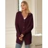 imageGRACE KARIN Womens Oversized Hooded Cardigan Sweaters 2025 Trendy Fall Outfits Button Up Knit Sweater Coats with PocketsWine Red