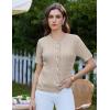 imageGRACE KARIN Womens Short Sleeve Button Up Summer Cardigan Sweater Y2K Cardigan Jacket Runs Big Suggest Size DownApricot