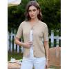 imageGRACE KARIN Womens Short Sleeve Button Up Summer Cardigan Sweater Y2K Cardigan Jacket Runs Big Suggest Size DownApricot