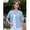 imageGRACE KARIN Womens Short Sleeve Button Up Summer Cardigan Sweater Y2K Cardigan Jacket Runs Big Suggest Size DownLight Blue