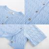 imageGRACE KARIN Womens Short Sleeve Button Up Summer Cardigan Sweater Y2K Cardigan Jacket Runs Big Suggest Size DownLight Blue