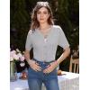 imageGRACE KARIN Womens Short Sleeve Button Up Summer Cardigan Sweater Y2K Cardigan Jacket Runs Big Suggest Size DownLight Gray