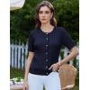 imageGRACE KARIN Womens Short Sleeve Button Up Summer Cardigan Sweater Y2K Cardigan Jacket Runs Big Suggest Size DownNavy Blue