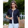 imageGRACE KARIN Womens Short Sleeve Button Up Summer Cardigan Sweater Y2K Cardigan Jacket Runs Big Suggest Size DownNavy Blue