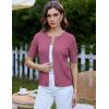 imageGRACE KARIN Womens Short Sleeve Button Up Summer Cardigan Sweater Y2K Cardigan Jacket Runs Big Suggest Size DownRose Red