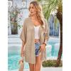 imageGRACE KARIN Womens Summer Short Sleeve Crochet Cardigan Sweaters Lightweight 2025 Oversized Knit Boho Kimono CardigansBeige