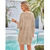 imageGRACE KARIN Womens Summer Short Sleeve Crochet Cardigan Sweaters Lightweight 2025 Oversized Knit Boho Kimono CardigansBeige