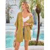 imageGRACE KARIN Womens Summer Short Sleeve Crochet Cardigan Sweaters Lightweight 2025 Oversized Knit Boho Kimono CardigansDark Yellow