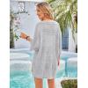 imageGRACE KARIN Womens Summer Short Sleeve Crochet Cardigan Sweaters Lightweight 2025 Oversized Knit Boho Kimono CardigansLight Grey